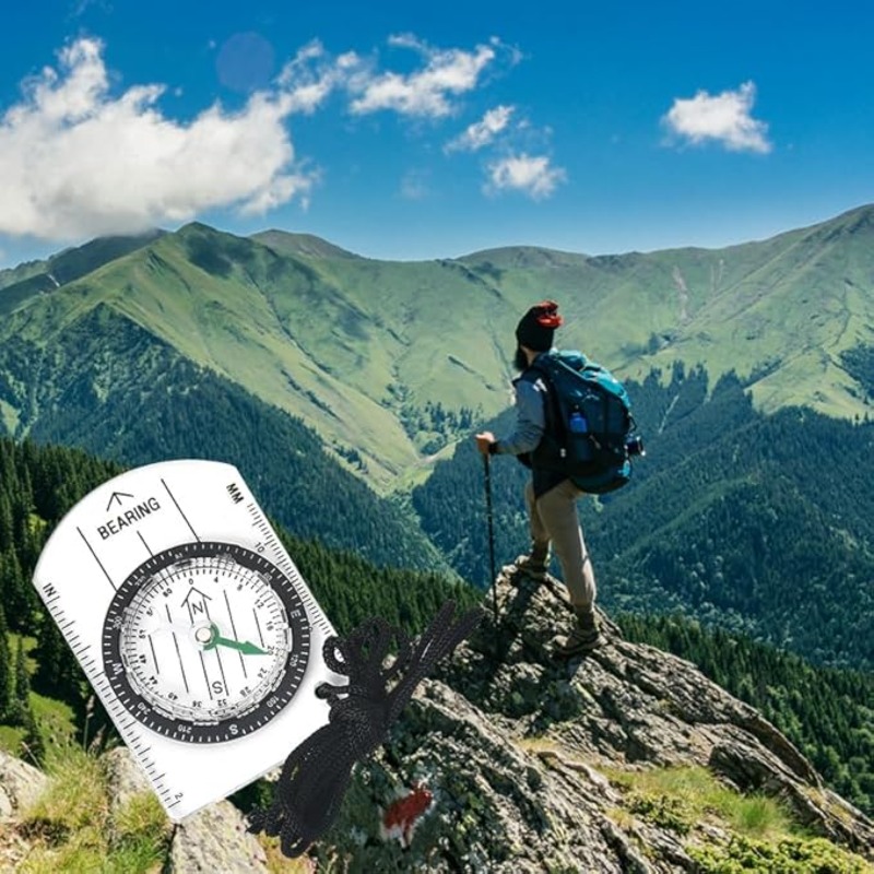 Outdoor Survival Compass with Map Ruler for Hiking