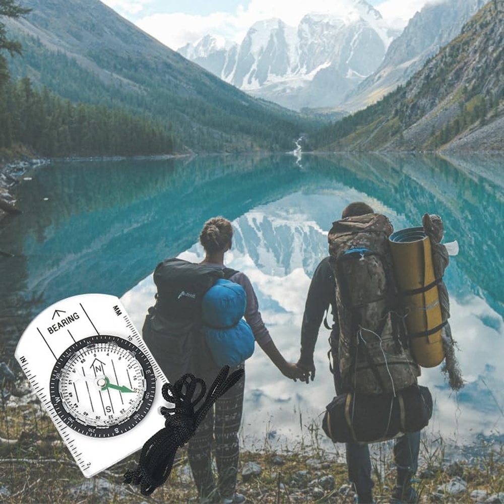 Outdoor Survival Compass with Map Ruler for Hiking