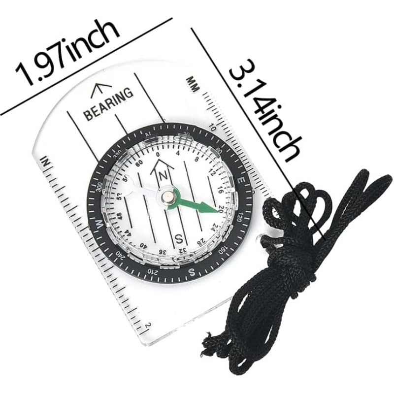Outdoor Survival Compass with Map Ruler for Hiking