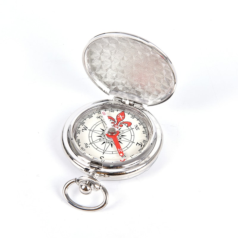 Pocket Watch Compass Portable Hiking Compass Keychain 2