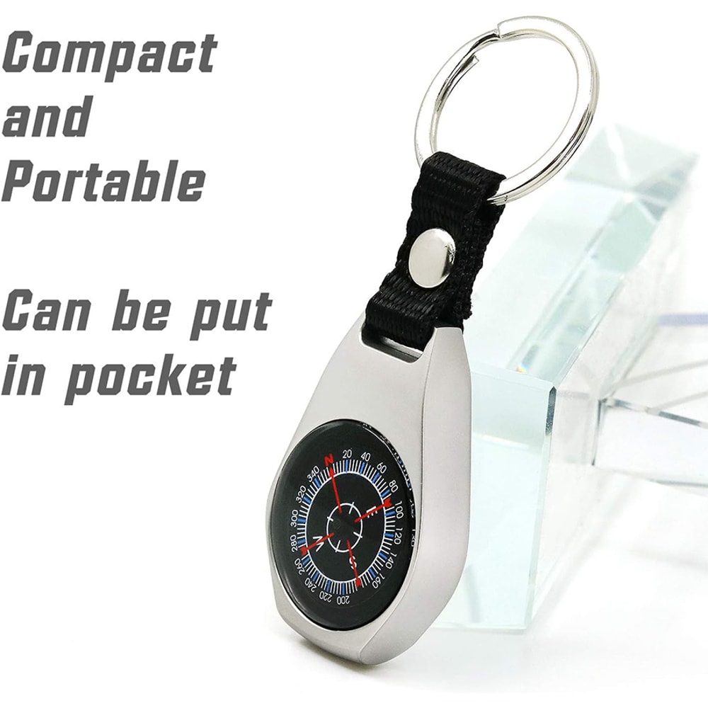 Waterproof Military Compass Keychain for Hiking Camping and Survival Gear