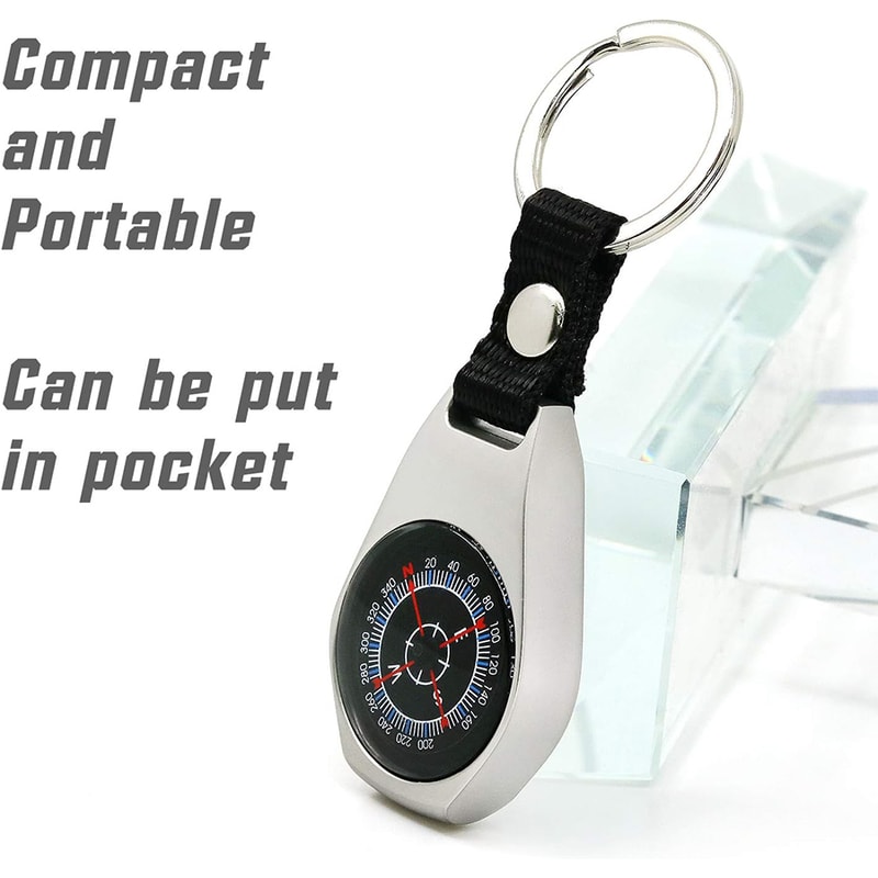 Waterproof Military Compass Keychain for Hiking Camping and Survival Gear