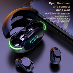 waterproof bluetooth earbuds with led display for sports gaming