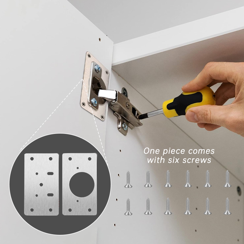 Cabinet Hinge Repair Plate Kit For Kitchen Cupboard Doors 3