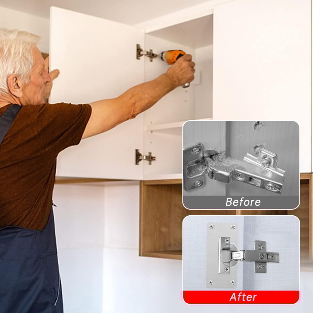 Cabinet Hinge Repair Plate Kit For Kitchen Cupboard Doors 4