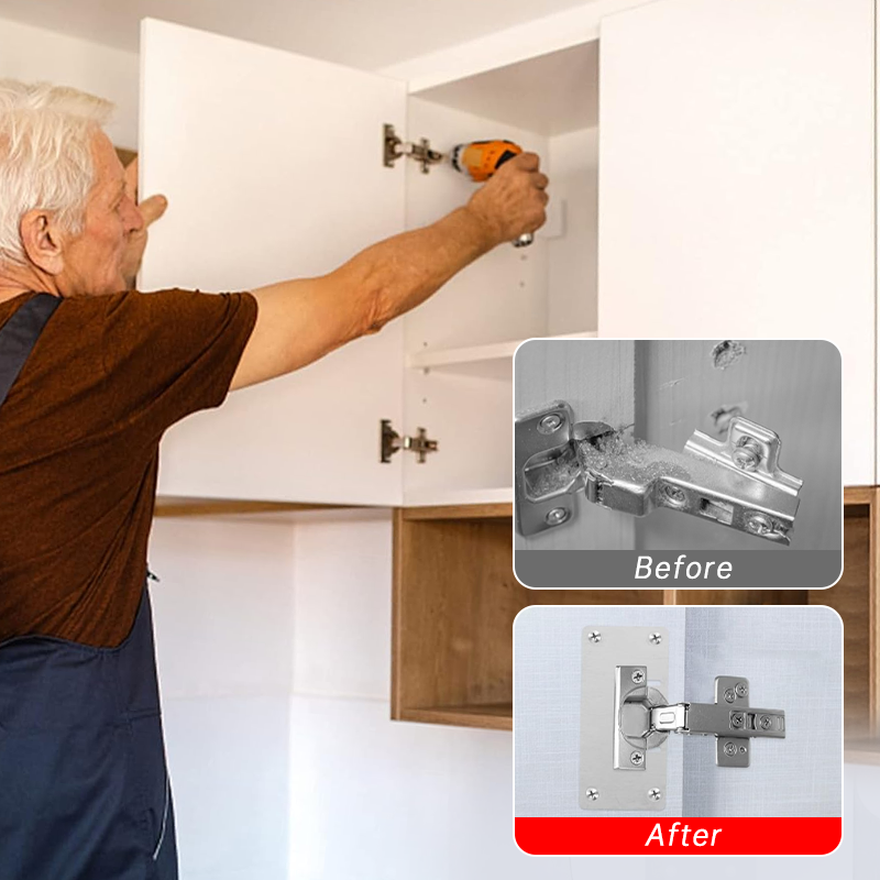 Cabinet Hinge Repair Plate Kit For Kitchen Cupboard Doors 4