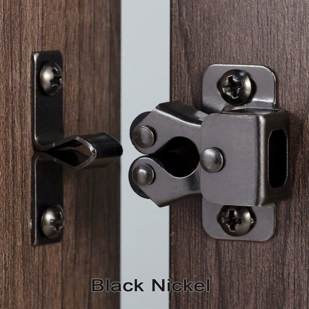 Antique Copper Furniture Door Stoppers Twin Roller Cabinet Latch With Striker Screws 1