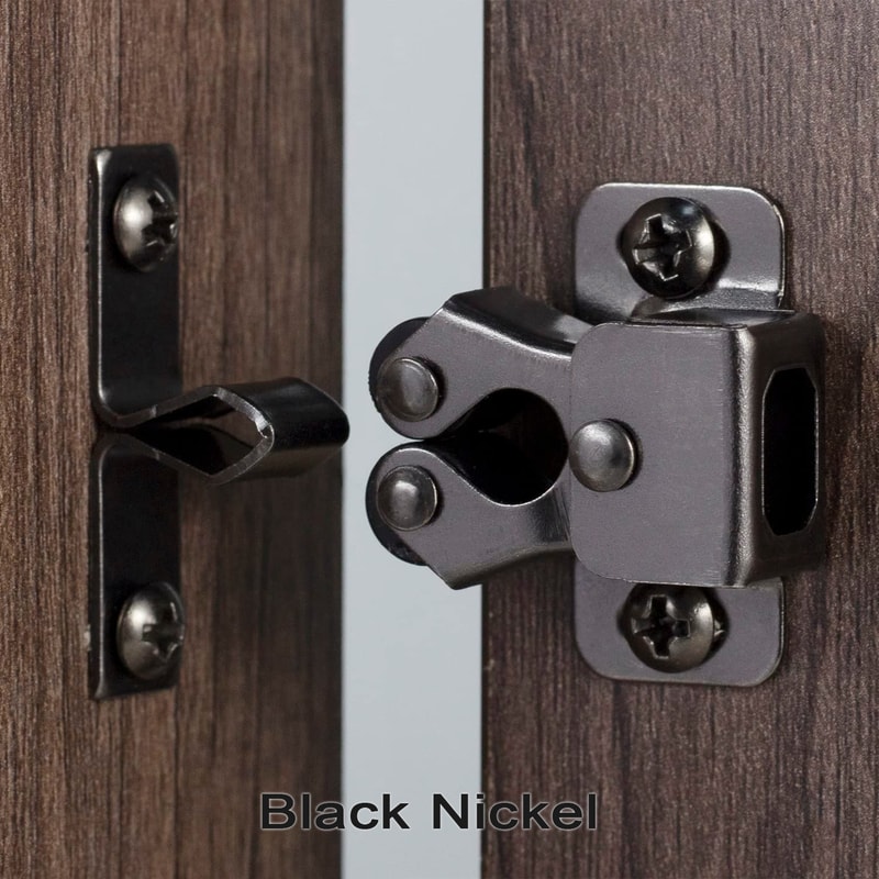 Antique Copper Furniture Door Stoppers Twin Roller Cabinet Latch With Striker Screws 1