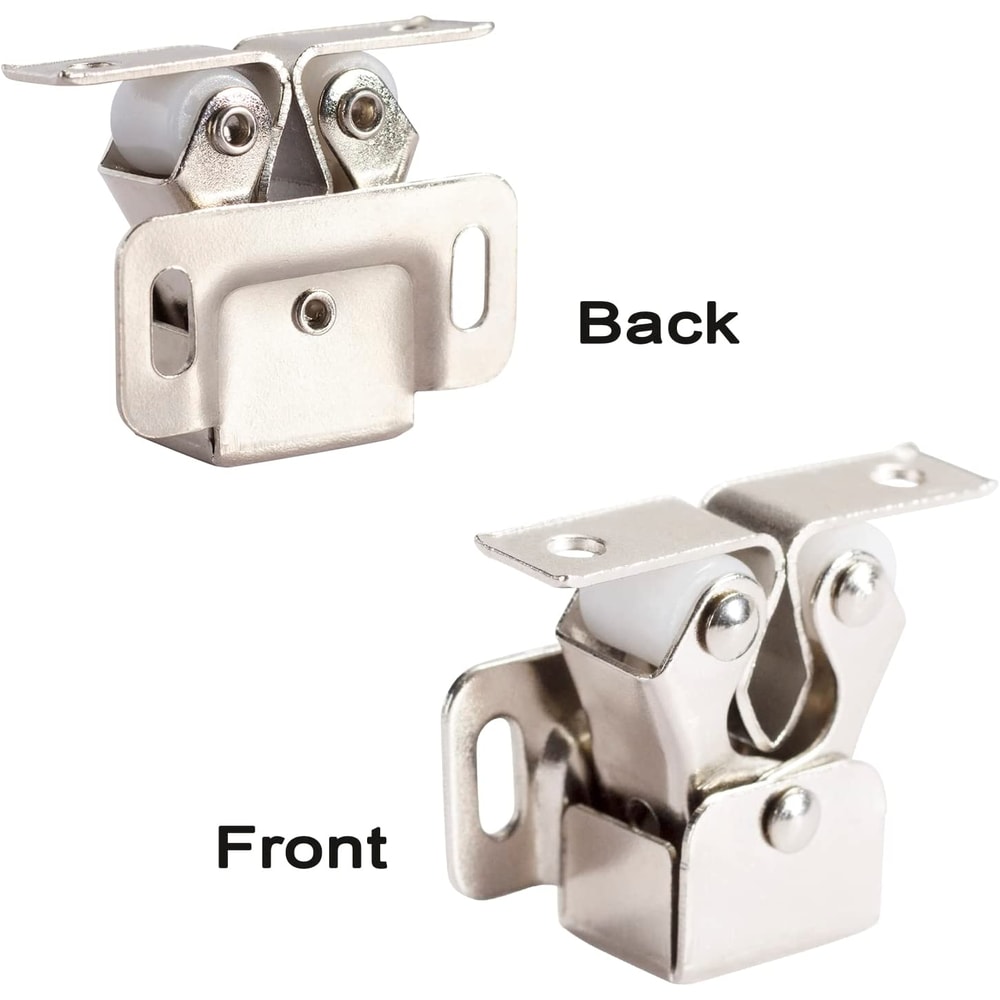 Antique Copper Furniture Door Stoppers Twin Roller Cabinet Latch With Striker Screws 5