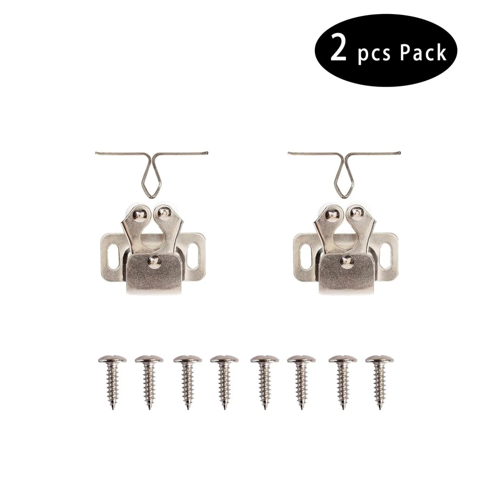 Antique Copper Furniture Door Stoppers Twin Roller Cabinet Latch With Striker Screws 7