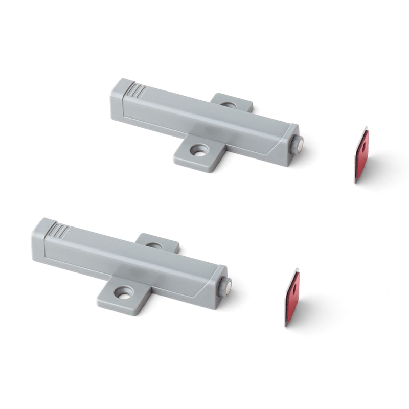 Gray Magnetic Catch Push to Open Cabinet Latch for Kitchen Doors and Drawers