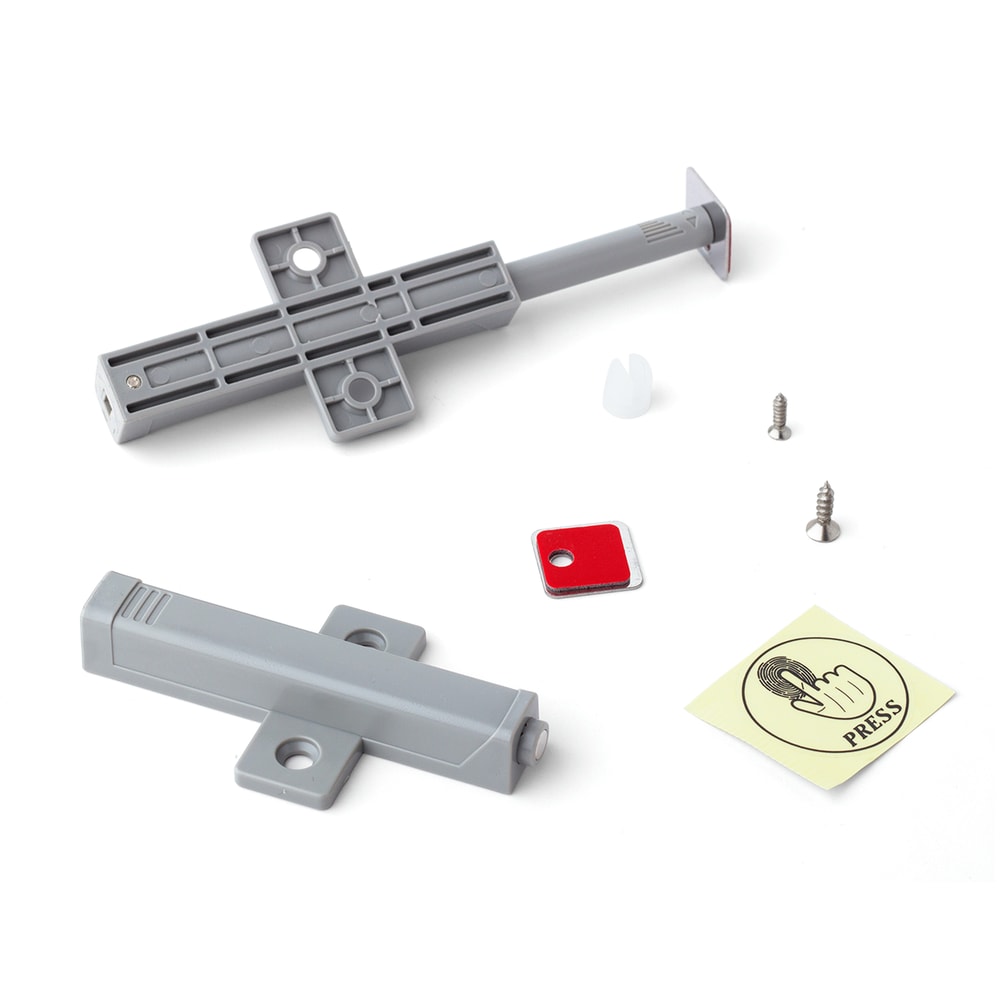 Gray Magnetic Catch Push to Open Cabinet Latch for Kitchen Doors and Drawers