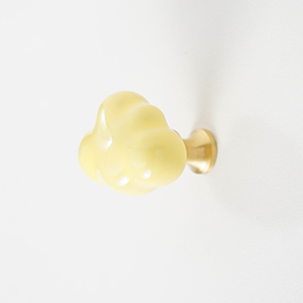 Ceramic Brass Cloud Cabinet Knob Decorative Drawer Pull For Kids Room Wardrobe Door With Screw 7