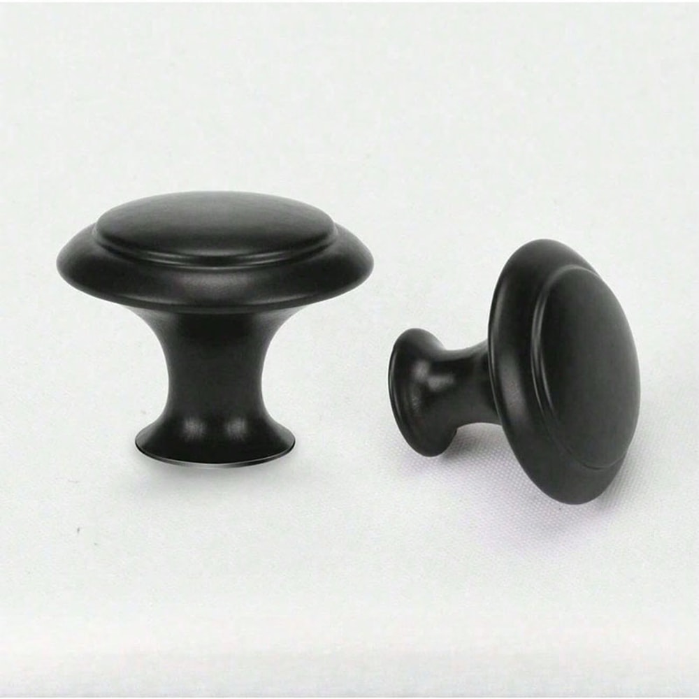 Matte Black Cabinet Knobs Round Drawer Pulls 0