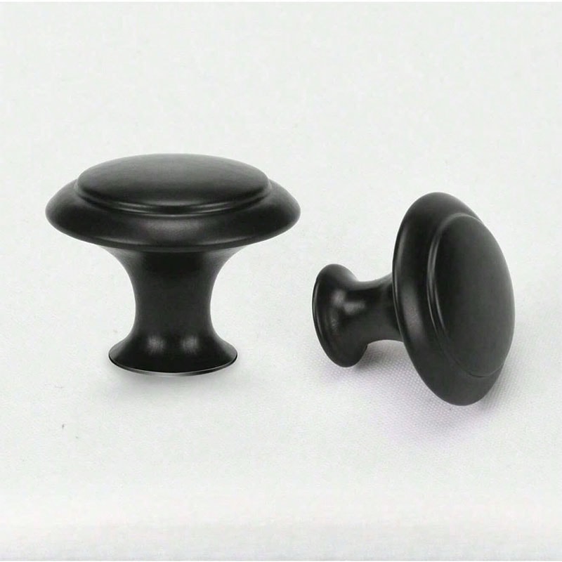 Matte Black Cabinet Knobs Round Drawer Pulls 0
