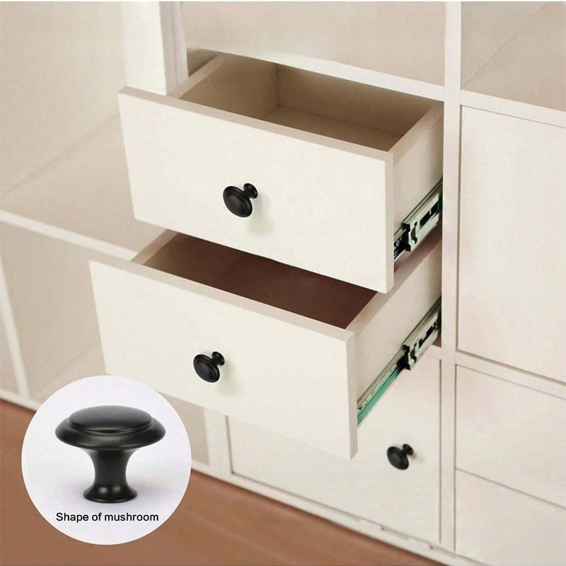 Matte Black Cabinet Knobs Round Drawer Pulls 3