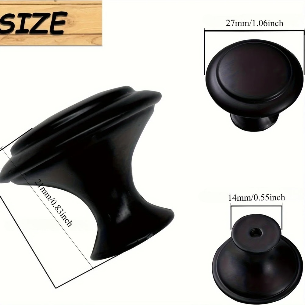 Matte Black Cabinet Knobs Round Drawer Pulls 4