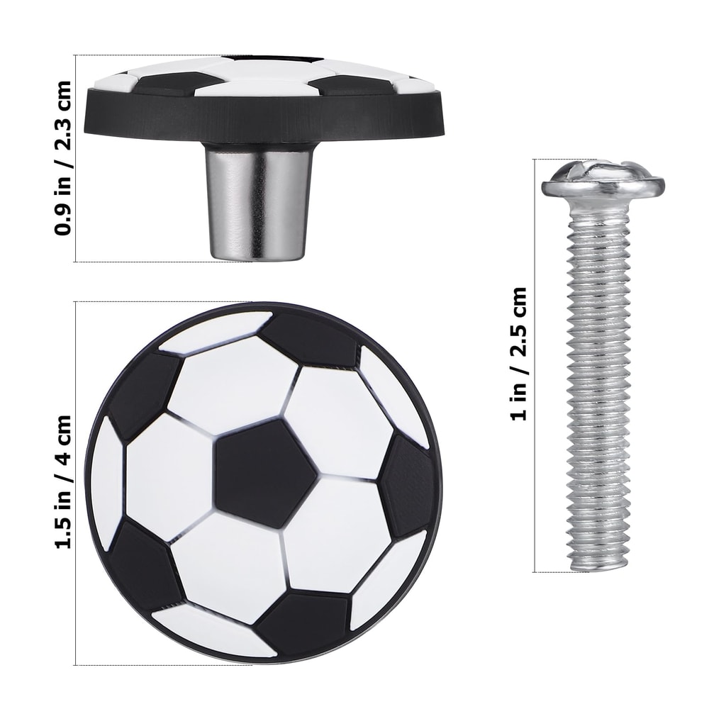Soccer Ball Drawer Knobs Soft Rubber Kids Cabinet Handles 3