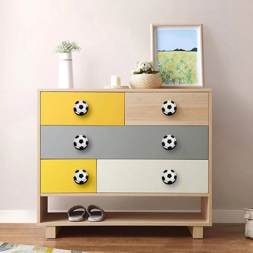 Soccer Ball Drawer Knobs Soft Rubber Kids Cabinet Handles 5