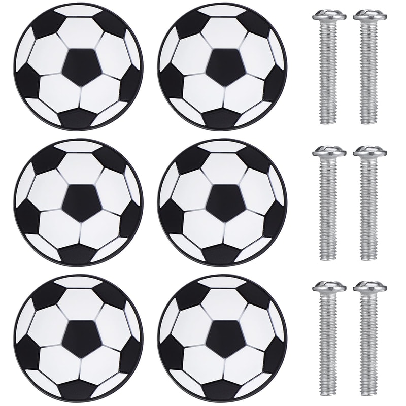 Soccer Ball Drawer Knobs Soft Rubber Kids Cabinet Handles 6