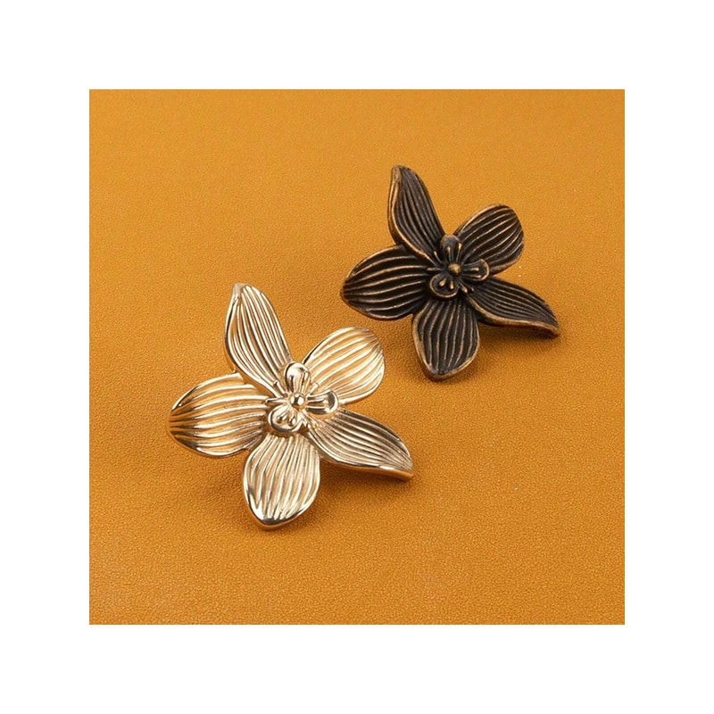 Golden Flower Cabinet Knobs Petal Drawer Pulls For Dressers And Wardrobes 5