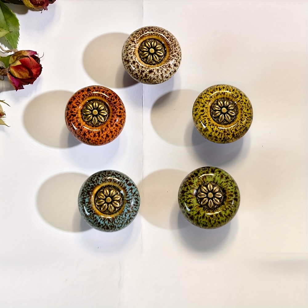 Leopard Print Ceramic Cabinet Knobs For Drawers And Wardrobes 0