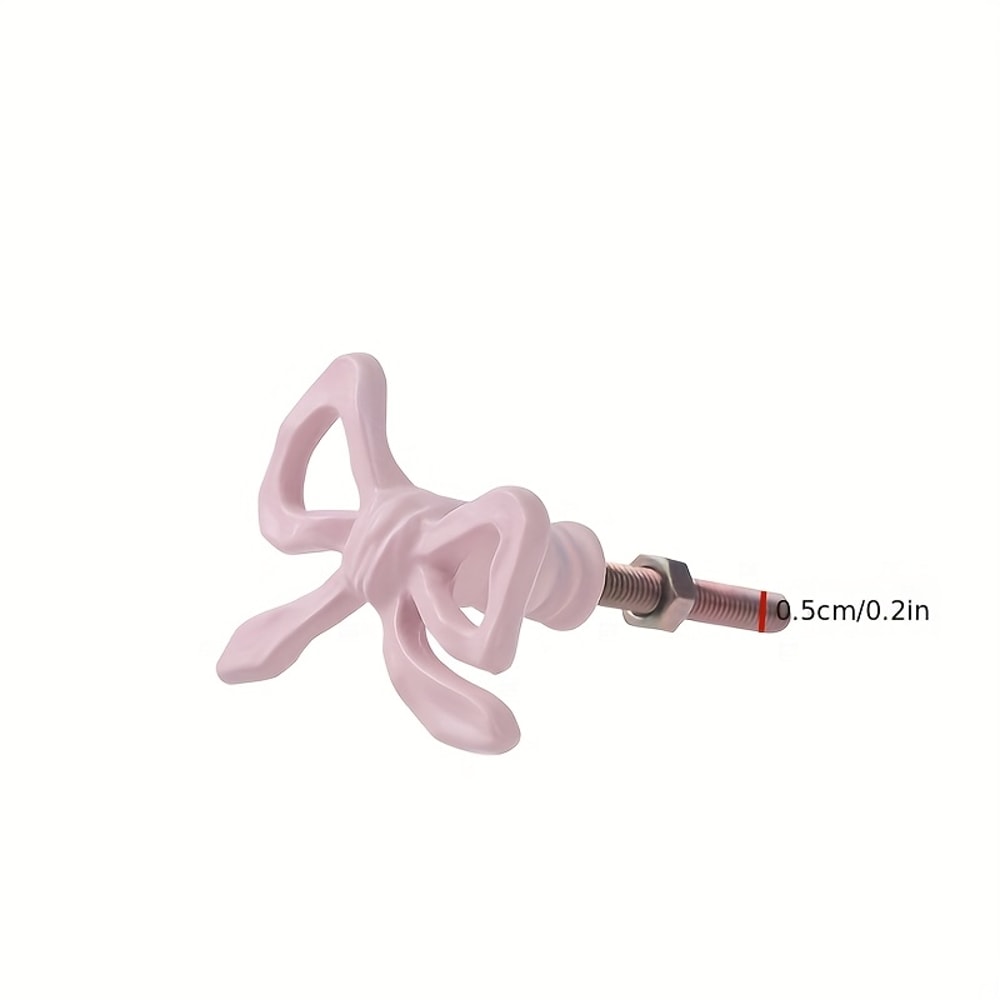 Pink Bow Metal Drawer Knobs For Cabinets And Dressers 1