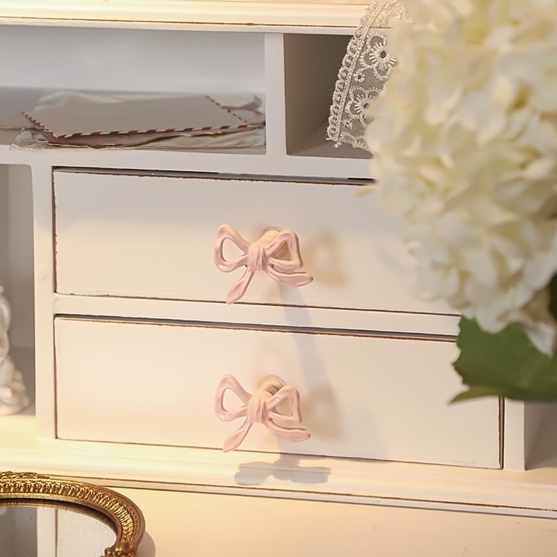 Pink Bow Metal Drawer Knobs For Cabinets And Dressers 3
