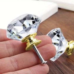 crystal glass cabinet knobs diamond drawer handles