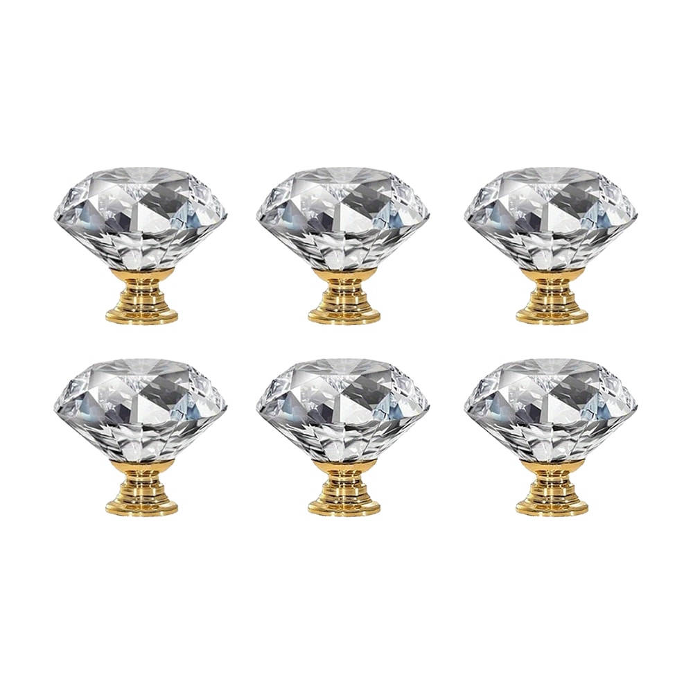 Crystal Glass Cabinet Knobs Diamond Drawer Handles 5