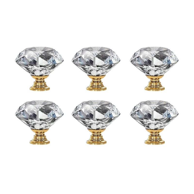 Crystal Glass Cabinet Knobs Diamond Drawer Handles 5