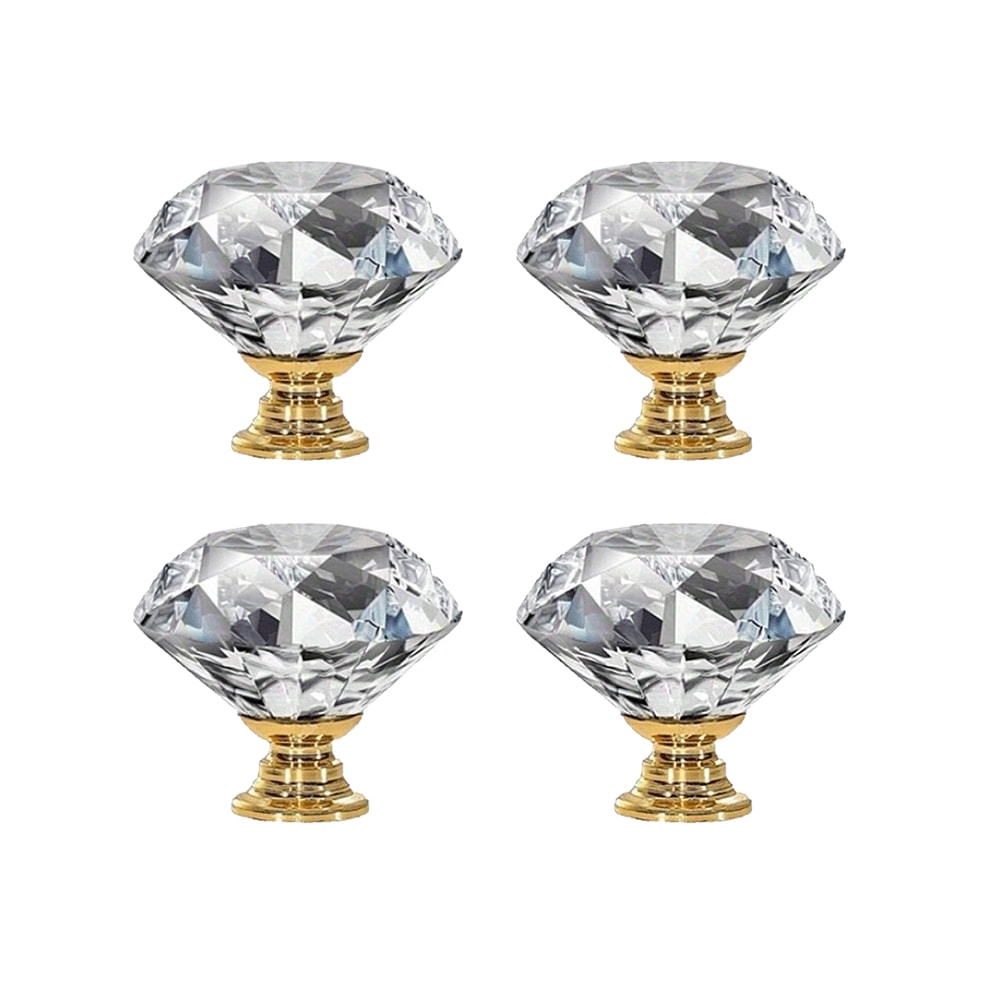 Crystal Glass Cabinet Knobs Diamond Drawer Handles 4