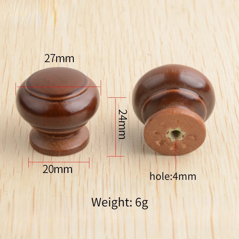 Round Wooden Cabinet Knobs for Drawers Cupboards and Dressers