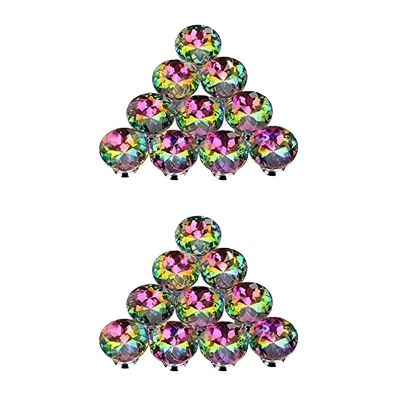 Colorful Crystal Cabinet Knobs Pack Glass Drawer Pulls
