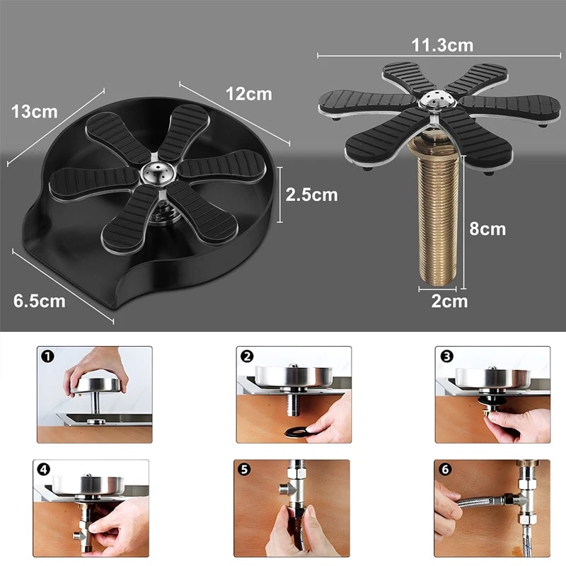 High Pressure Glass Rinser Cup Washer For Kitchen Sink 4