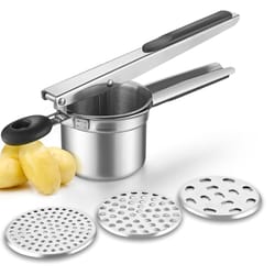 stainless steel potato ricer and masher for fluffy mashed potatoes