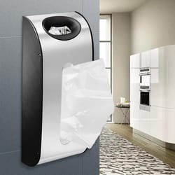 stainless steel grocery bag dispenser for kitchen organization