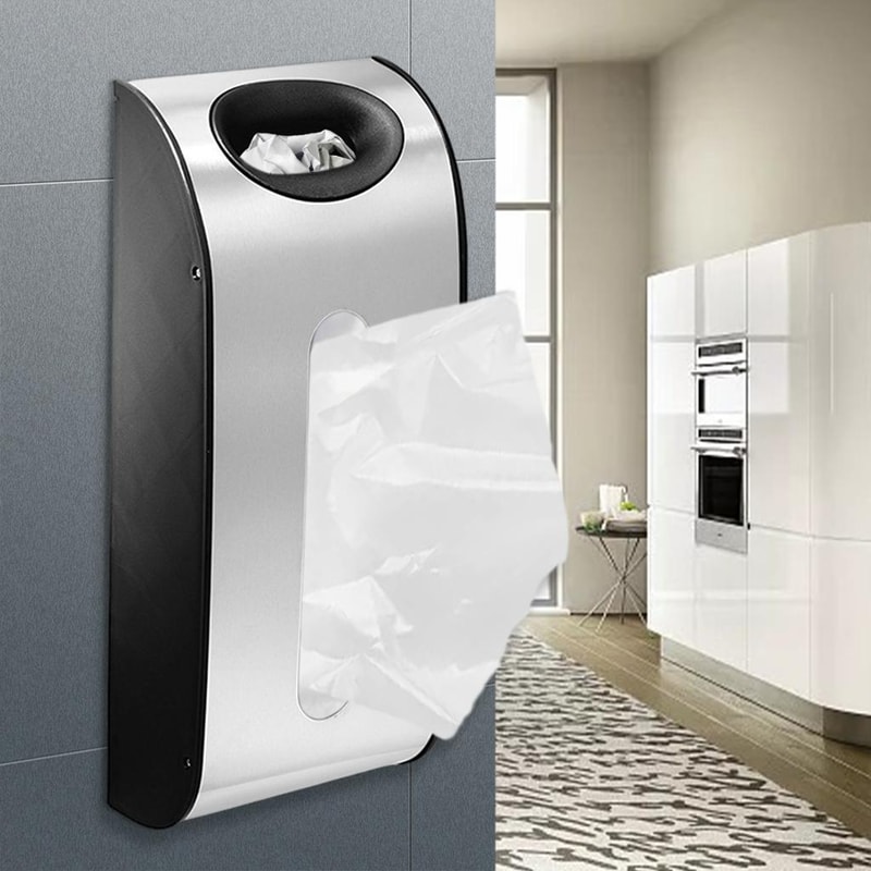 Stainless Steel Grocery Bag Dispenser for Kitchen Organization
