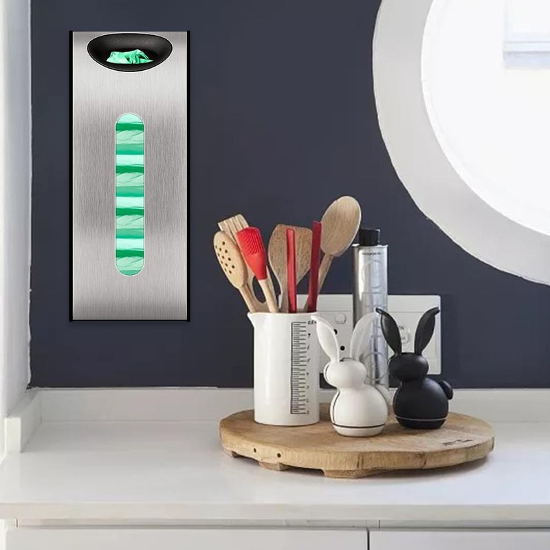 Stainless Steel Grocery Bag Dispenser for Kitchen Organization