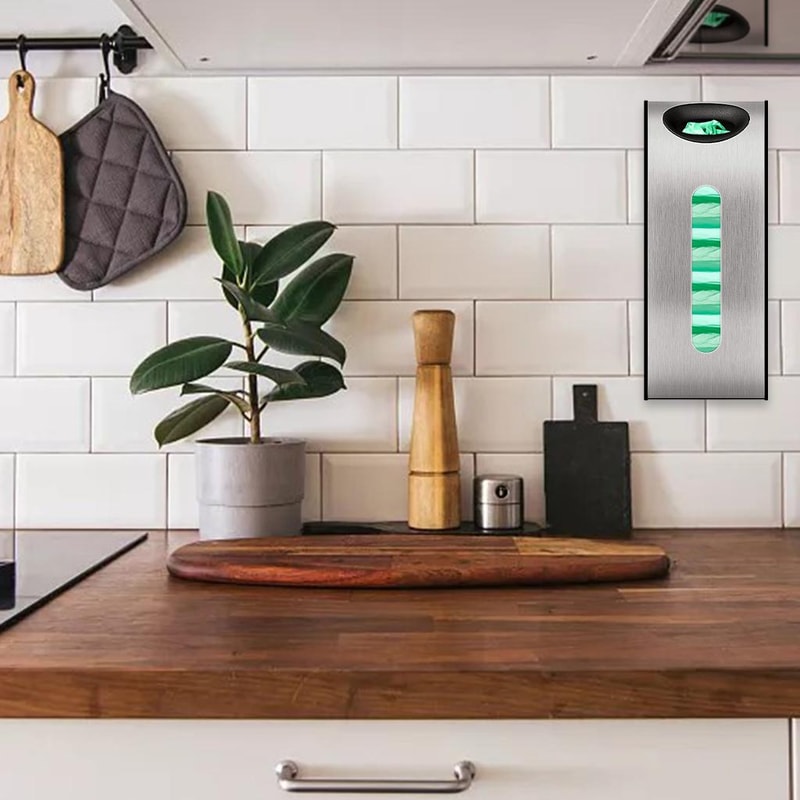Stainless Steel Grocery Bag Dispenser for Kitchen Organization