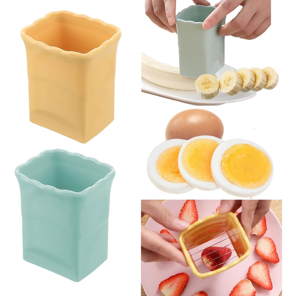 Quick Prep Fruit Slicer Cup For Eggs Bananas And Strawberries 0
