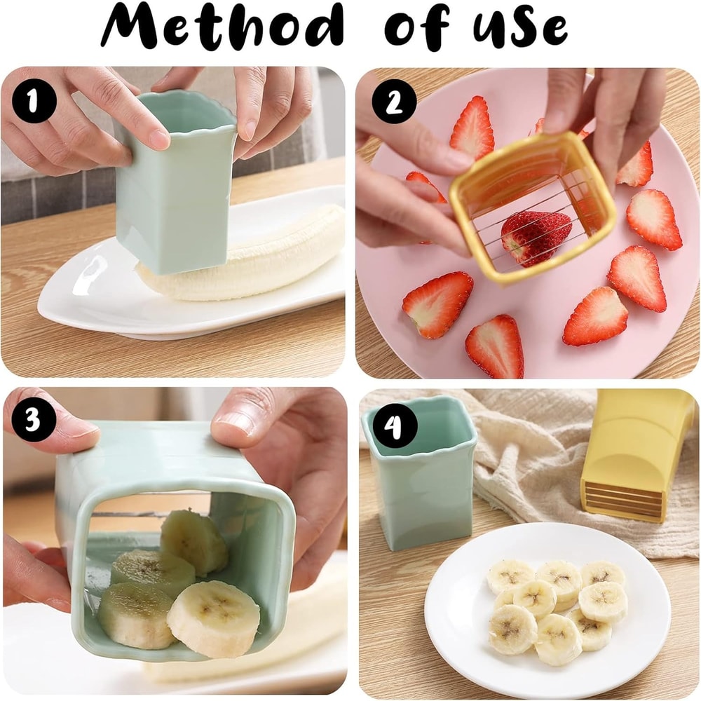 Quick Prep Fruit Slicer Cup For Eggs Bananas And Strawberries 1