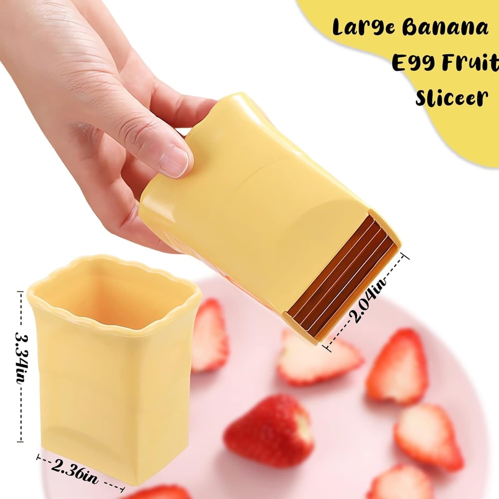 Quick Prep Fruit Slicer Cup For Eggs Bananas And Strawberries 4