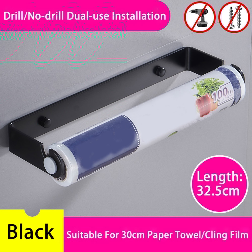 Stainless Steel Paper Towel Holder Wall Mount Self Adhesive Or Drill Install Kitchen Organizer 7