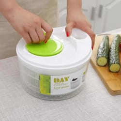 manual vegetable dehydrator & salad spinner hand crank fruit drain basket for quick kitchen drying