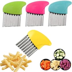 multi use crinkle cutter french fry cutter vegetable slicer for perfect wavy chips
