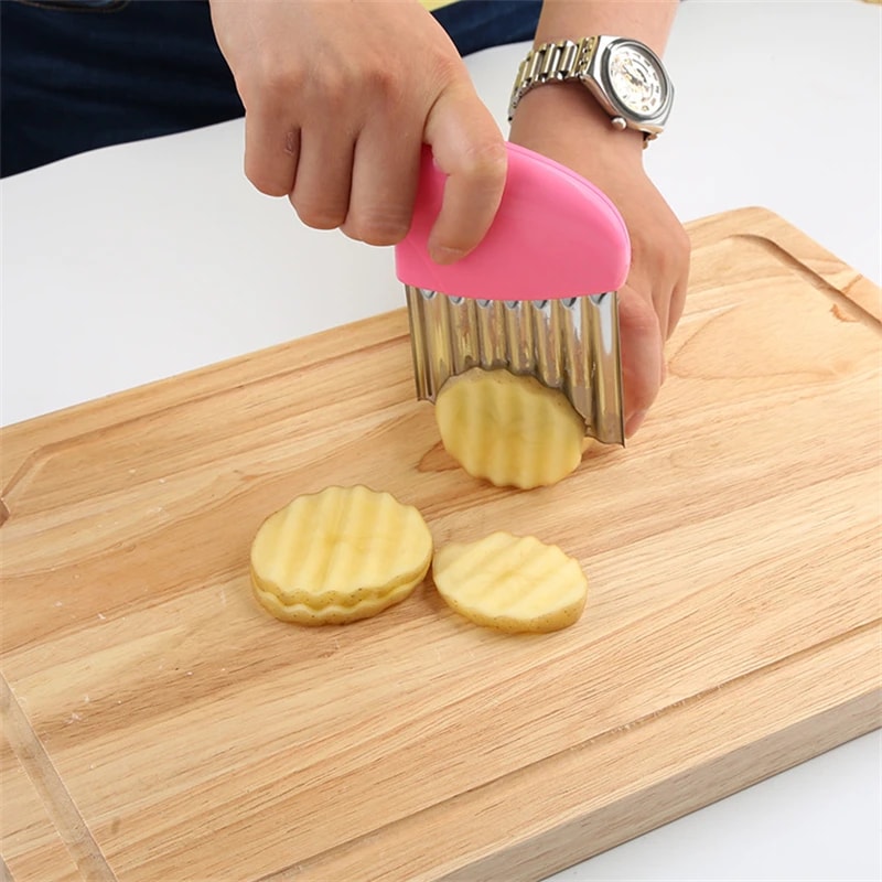 Multi Use Crinkle Cutter French Fry Cutter Vegetable Slicer For Perfect Wavy Chips 1