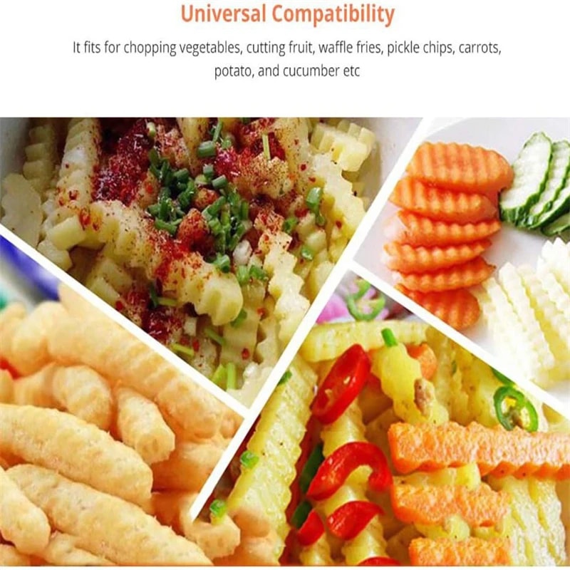 Multi Use Crinkle Cutter French Fry Cutter Vegetable Slicer For Perfect Wavy Chips 3