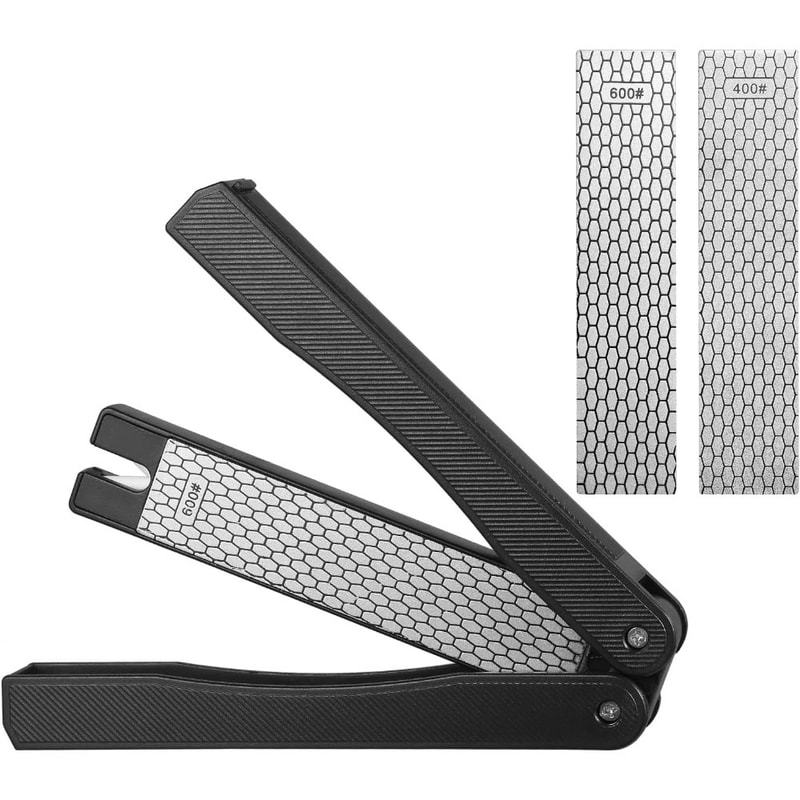 Portable Knife Sharpener Diamond Stone Grit Foldable Double Sided Tool