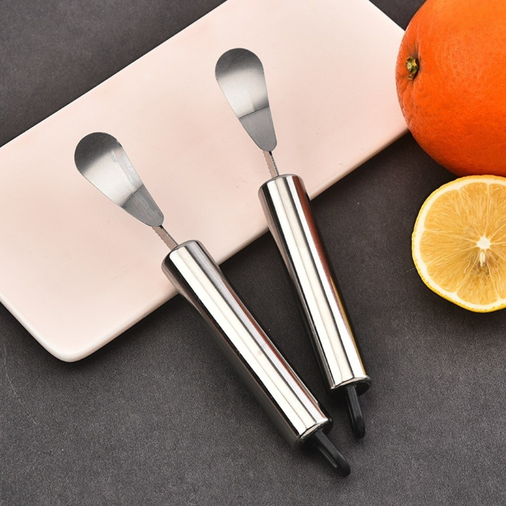 Stainless Steel Orange Peeler Tool with Ergonomic Handle Easy Citrus Peeling Cutter